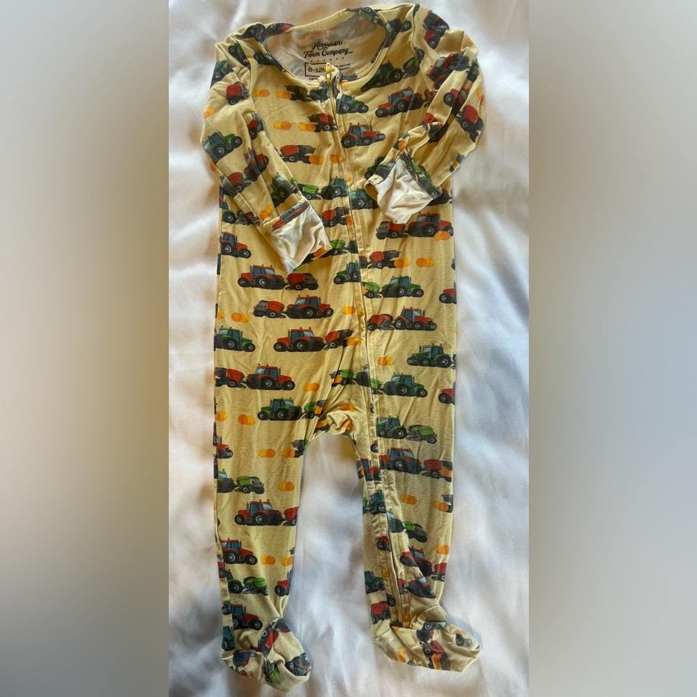 Infant Tractor and Baler Bamboo Pajamas